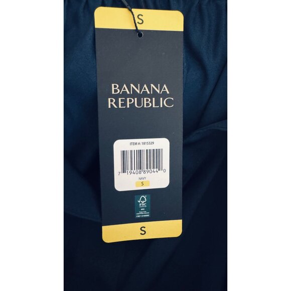 NWT Banana Republic Small Office Navy Blue Blouse Lightweight Flowy Polyester - Picture 12 of 13